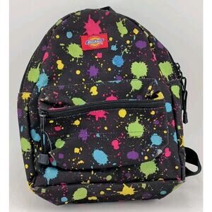Dickies Mini Backpack Black Multi-Color Paint Splatter Daypack Bag Y2K Yak Pak